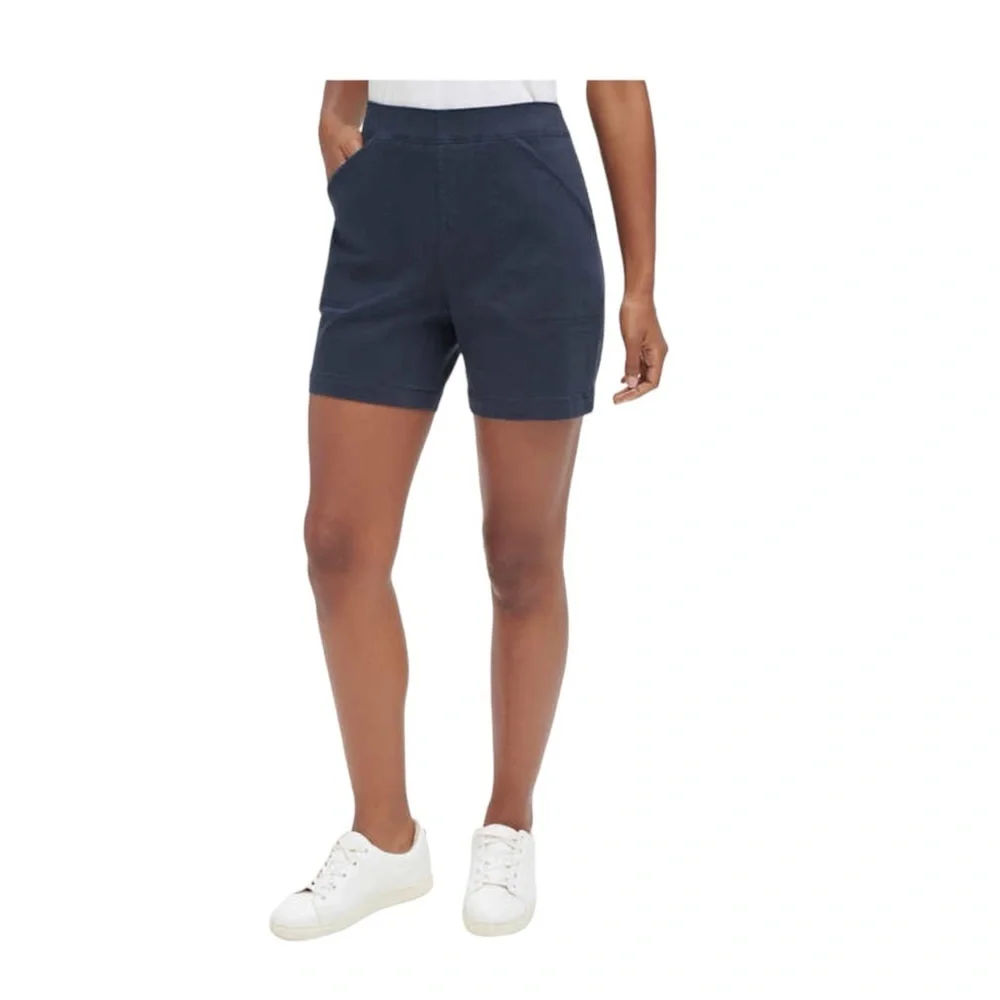 Women's Nautica 2XL Pull On Shorts Navy Blue Elastic Waistband Twill Spandex NWT